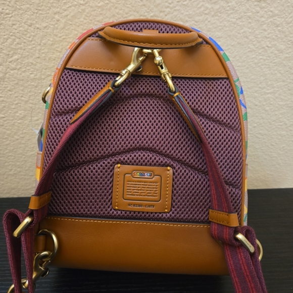 Coach Small Backpack  In Rainbow Signature Canvas - Picture 9 of 15
